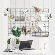 Metal Photo Wall Grid Panel Decorative Iron Display Rack Wire Grid for Photos 2 Sizes