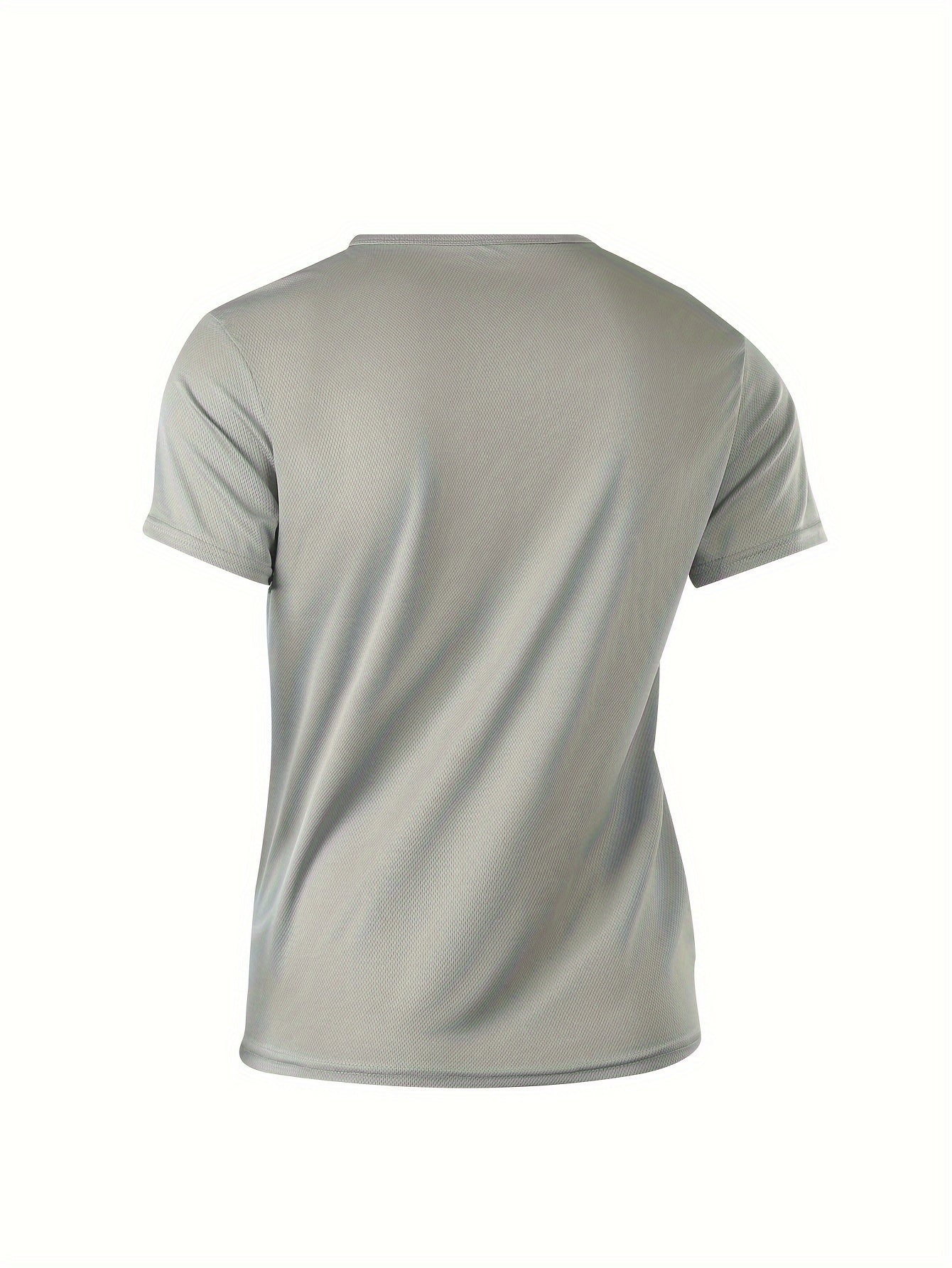 Men's Solid Color Crew Neck T-Shirt Breathable Quick-Drying Stretch Summer Activewear