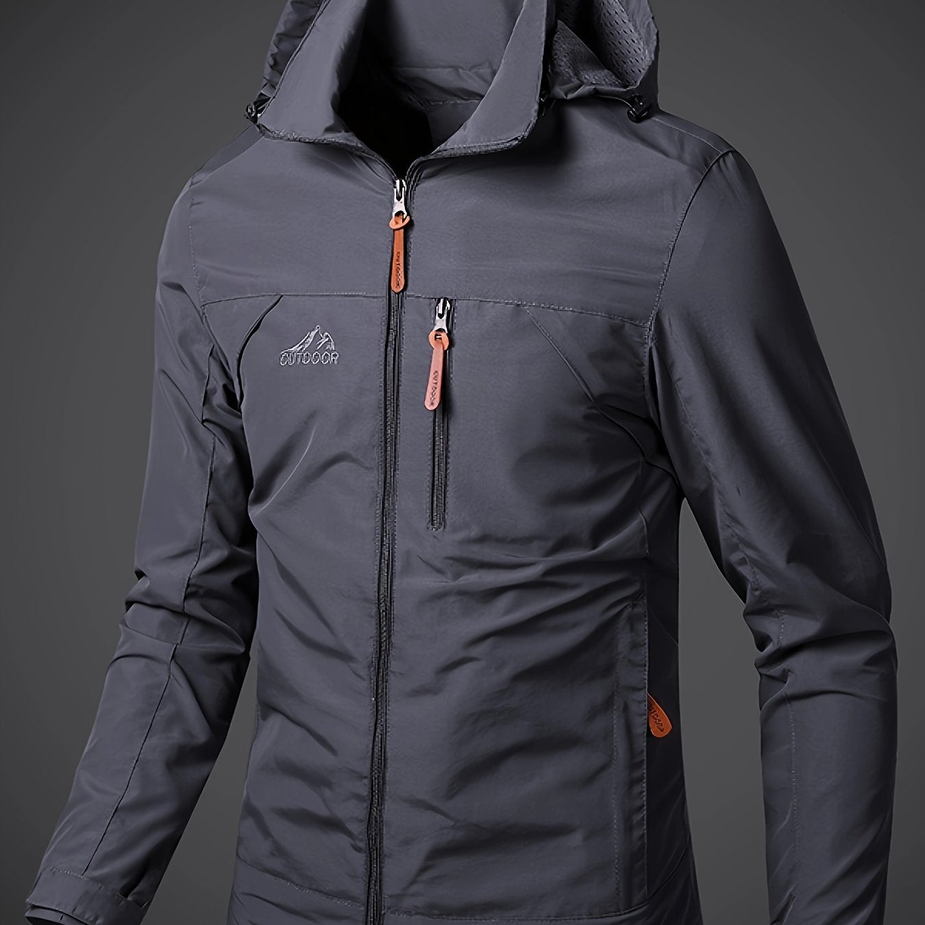 Men's Lightweight Polyamide Hooded Jacket for Hiking and Outdoor Activities