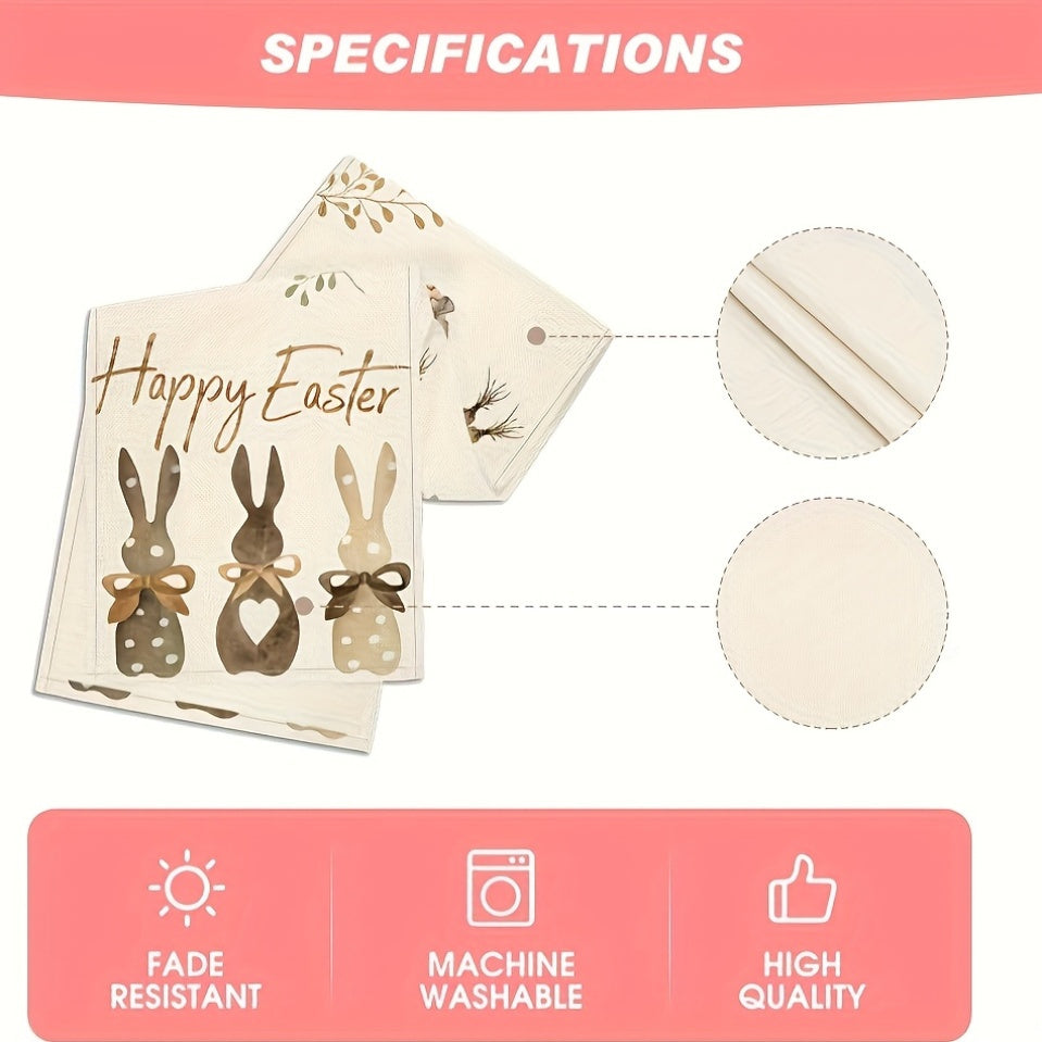 Easter Bunny and Carrot Polyester Table Runner 33x183 cm Indoor Outdoor Spring Summer Decor