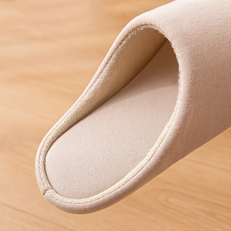 Women Slip-On Slippers Soft Plush Fabric Indoor Outdoor Comfort Minimalist Durable