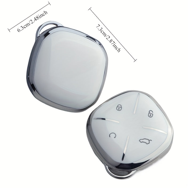 Universal TPU Car Key Fob Cover Anti-Fall Scratch-Resistant with Key Chain