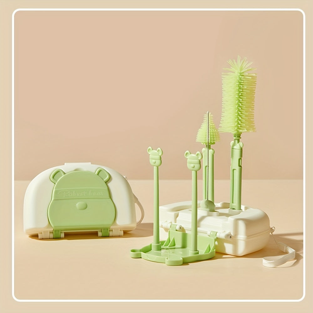 3-in-1 Silicone Bottle Brush Set with Pacifier Cleaner and Storage Box