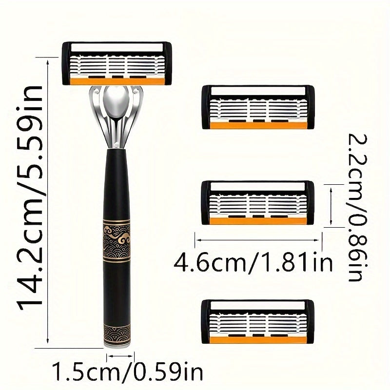 Men's Stainless Steel Safety Razor with Ultra-Sharp Blades for Close Shaving