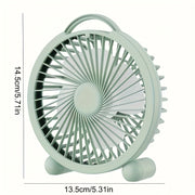 USB ish stoli ventilyatori Ultra-quiet, kompakt havo oqimi, sozlanadigan tezlik bilan ofis, yotoqxona, uy uchun
