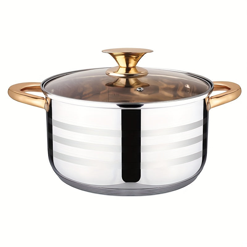 Stainless Steel Small Soup Pot with Double Handles for Stews Noodles Porridge