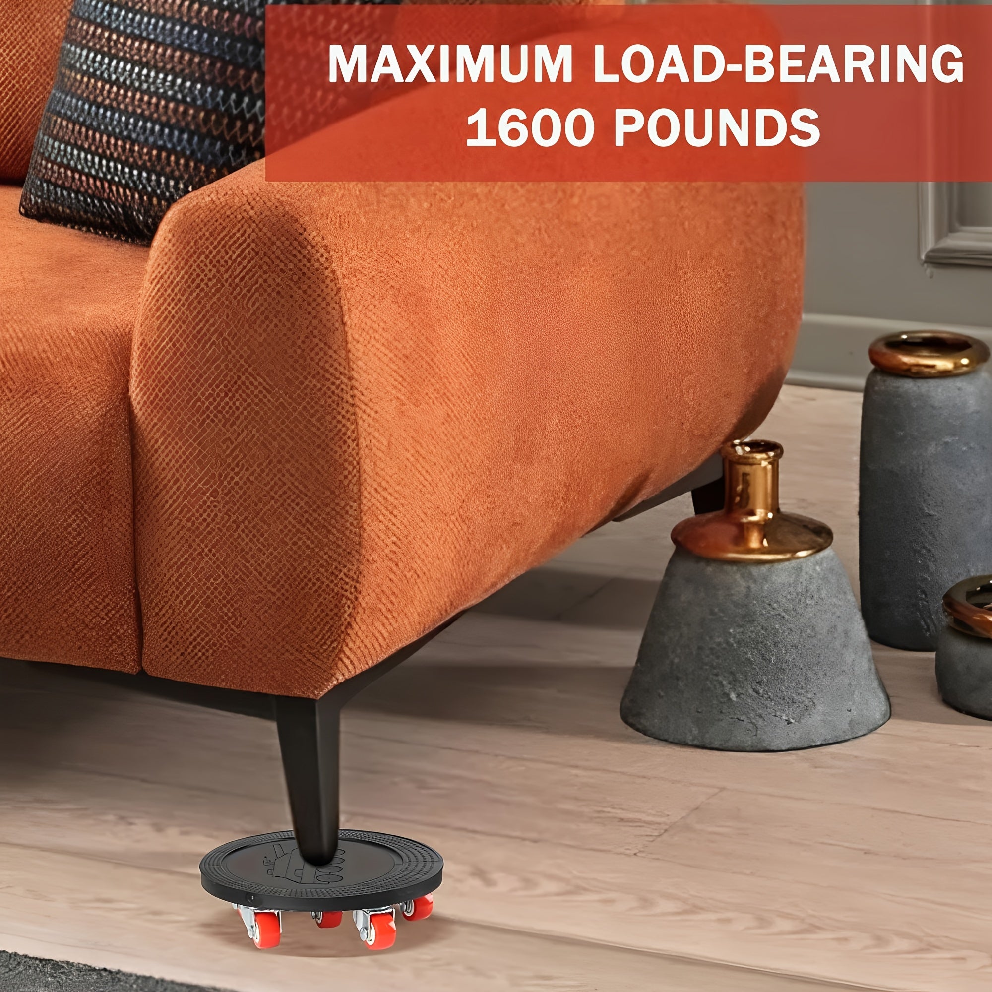 Тяжёлая мебельная тележка для перемещения грузов, грузоподъемность 725 кг, с 6 колесами и выдвижной ручкой