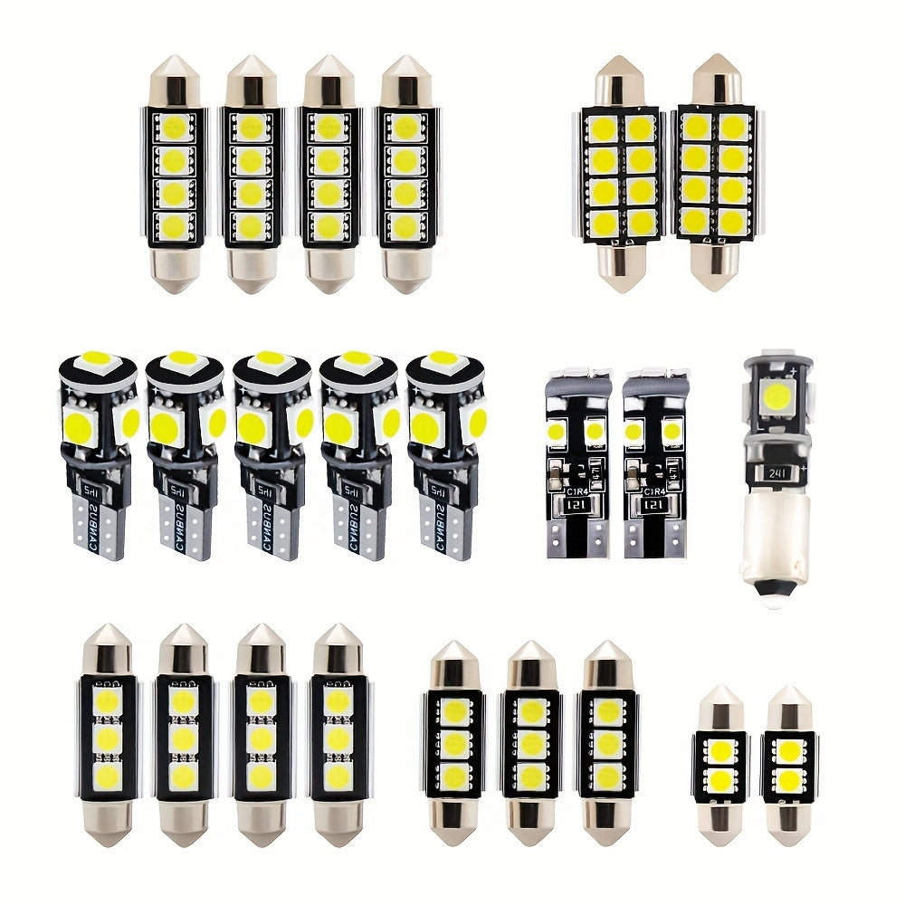 23Pcs White LED Bulb T10 W5W Interior Map Dome Light 6000K