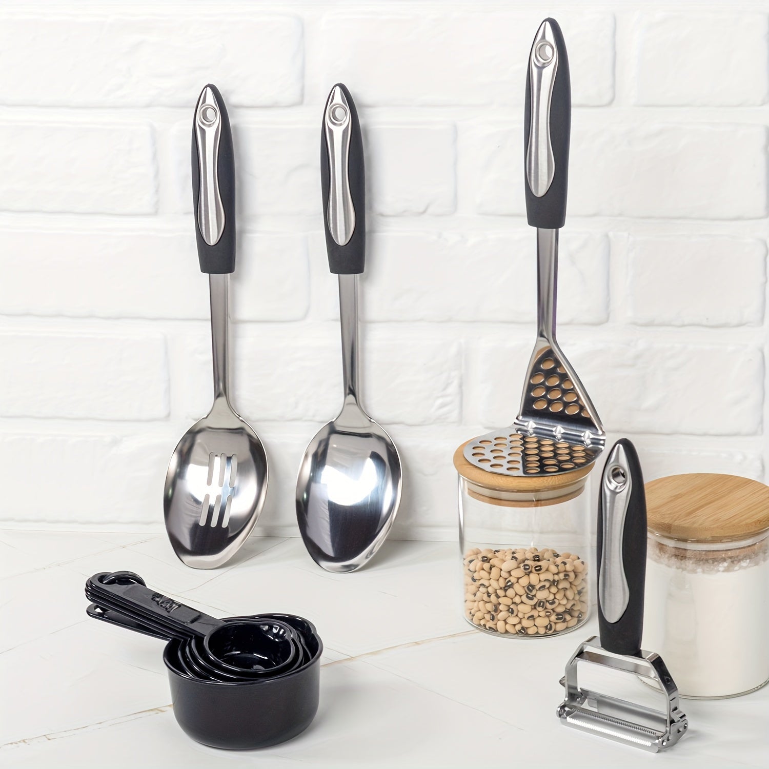 Set of 25 Stainless Steel Kitchen Utensils Non-Stick Cookware Safety Tools