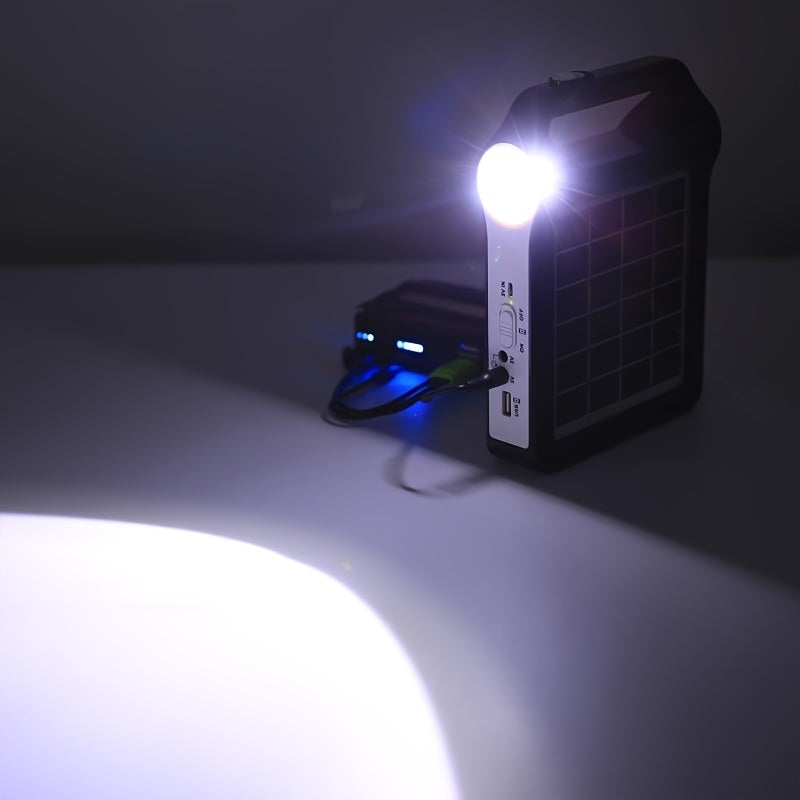 Portable Solar Panel Power Bank Kit with USB Charger and Lamp for Outdoors