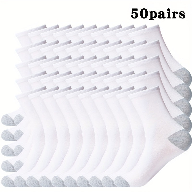 Set de calcetines largos coloridos para hombre, 20, 30, 50 pares, de punto, poliéster, cómodos