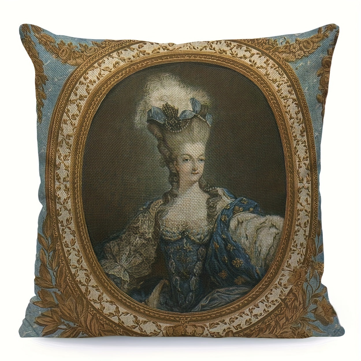 Funda de cojín decorativa con retrato de Marie Antoinette, poliéster, 45.72x45.72 cm