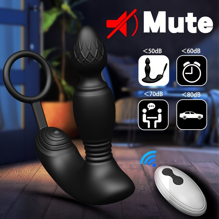 Men Silicone Thrusting Anal Vibrator Remote Control Prostate Massager