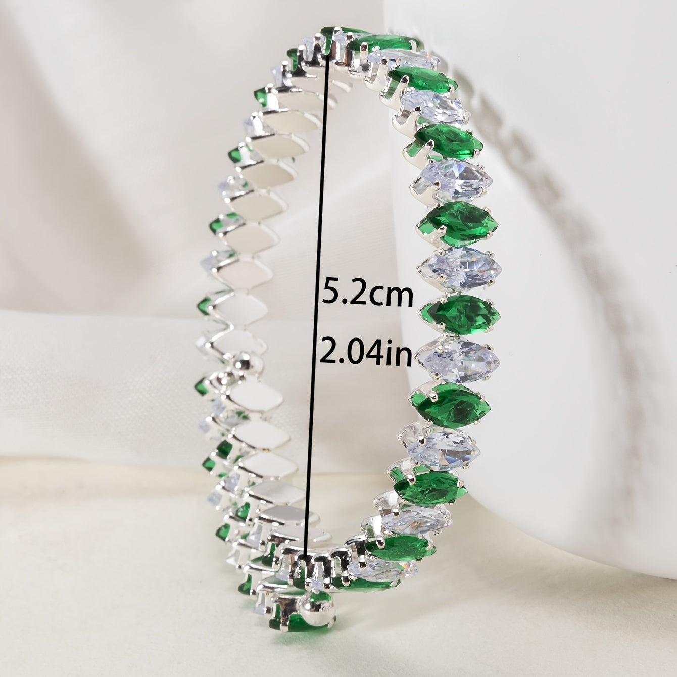 Copper Spring Bracelet for Women Stretchable Bangle Faux Zirconia Jewelry