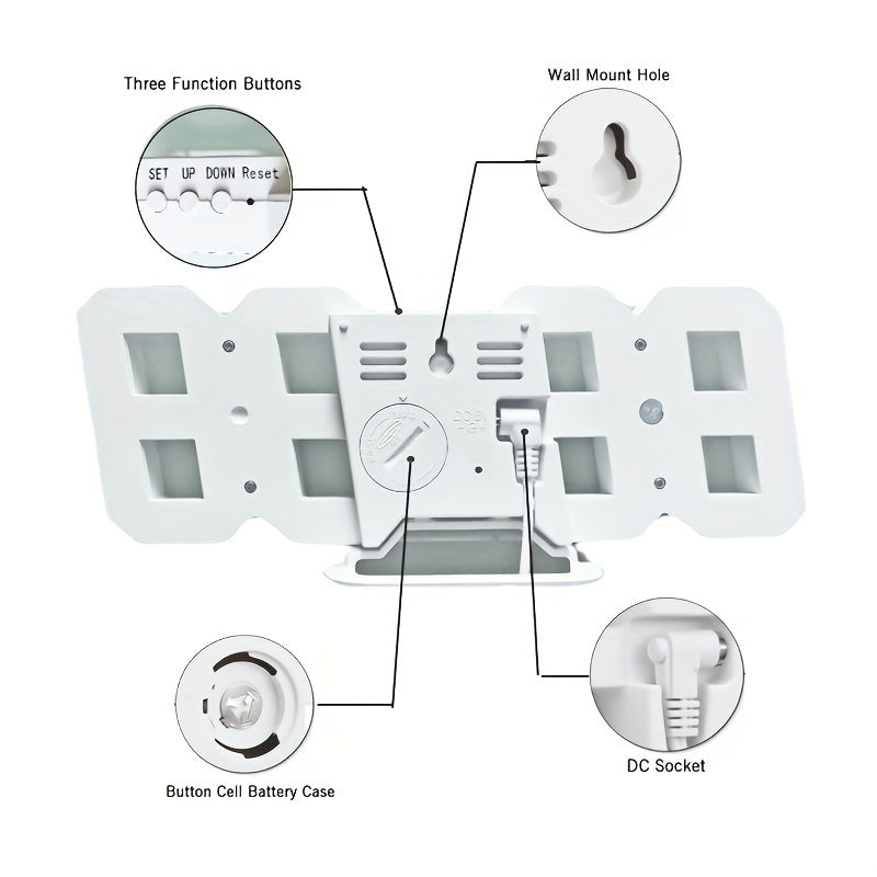 Digital Clock 3D LED Desk Clock for Bedroom Home Decor