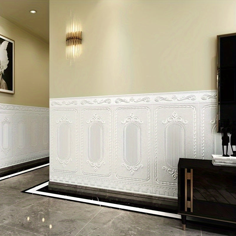 5 Pack 3D Self-Adhesive Waterproof Wallpaper Panels for Living Room Bedroom Hallway 70x90cm