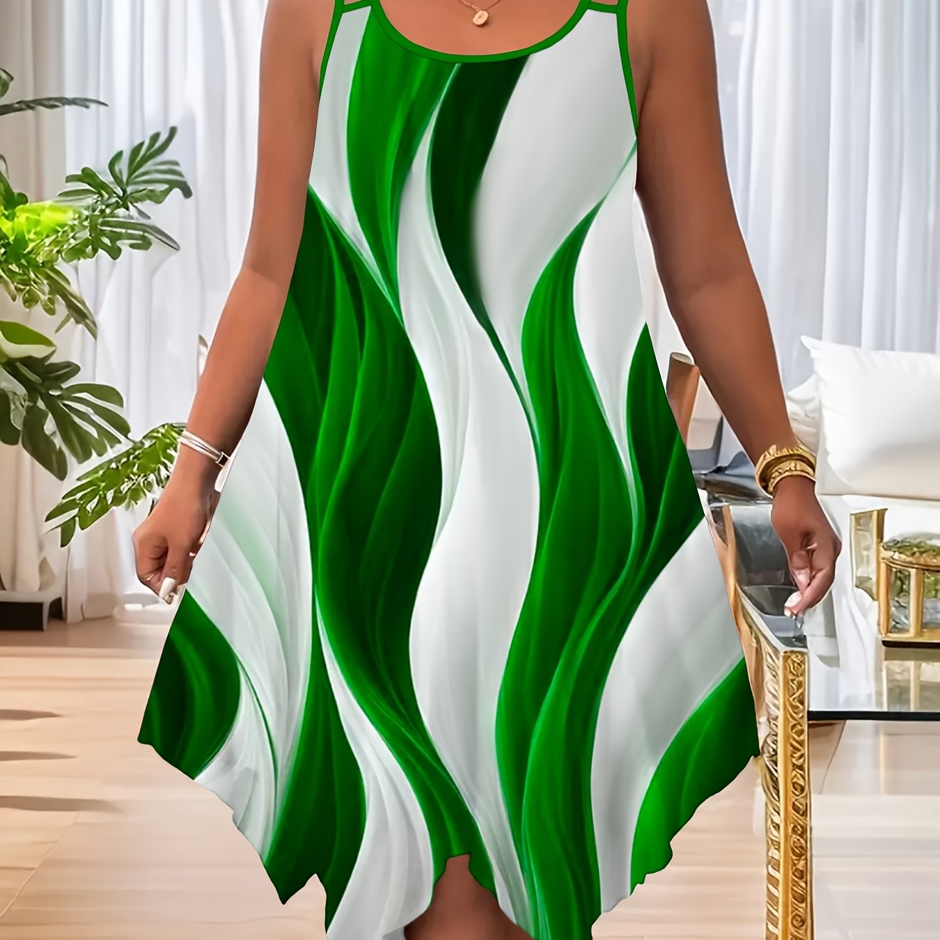 Women's Knit Off-Shoulder Dress with Asymmetrical Hem in Purple and White