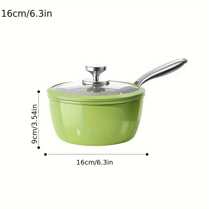 Cast Iron Soup Pot with Lid, Non-Stick, Green, Multi-Use Cookware