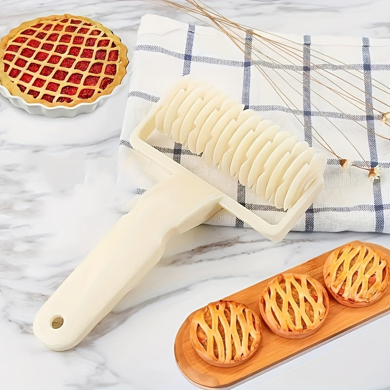 Plastic Food-Safe Grid Roller Cutter for Pastry Baking Pie Pizza Cookie Dough