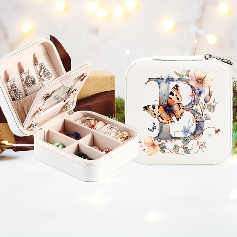 Yolgʻon charm bilan shaxsiylashtirilgan alfavitli flip-top bilan qoplangan, soʻzma-soʻz qoplangan va taqinchoqlarni saqlash uchun quti