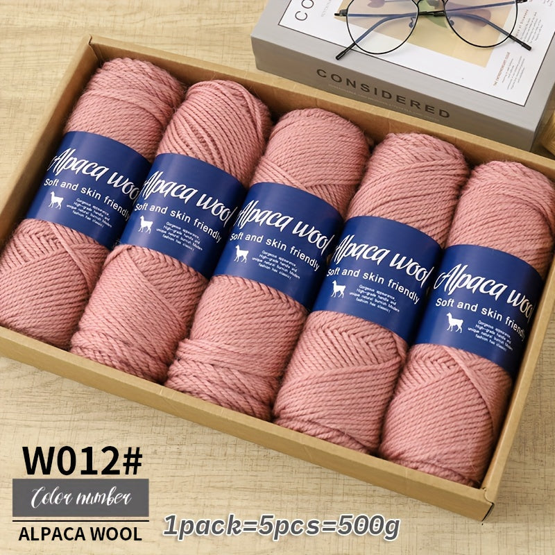 Multicolor Alpaca Wool Yarn Bundle 95 Percent Alpaca 5 Percent Polyester 100g Balls for Knitting Crocheting Winter Crafts