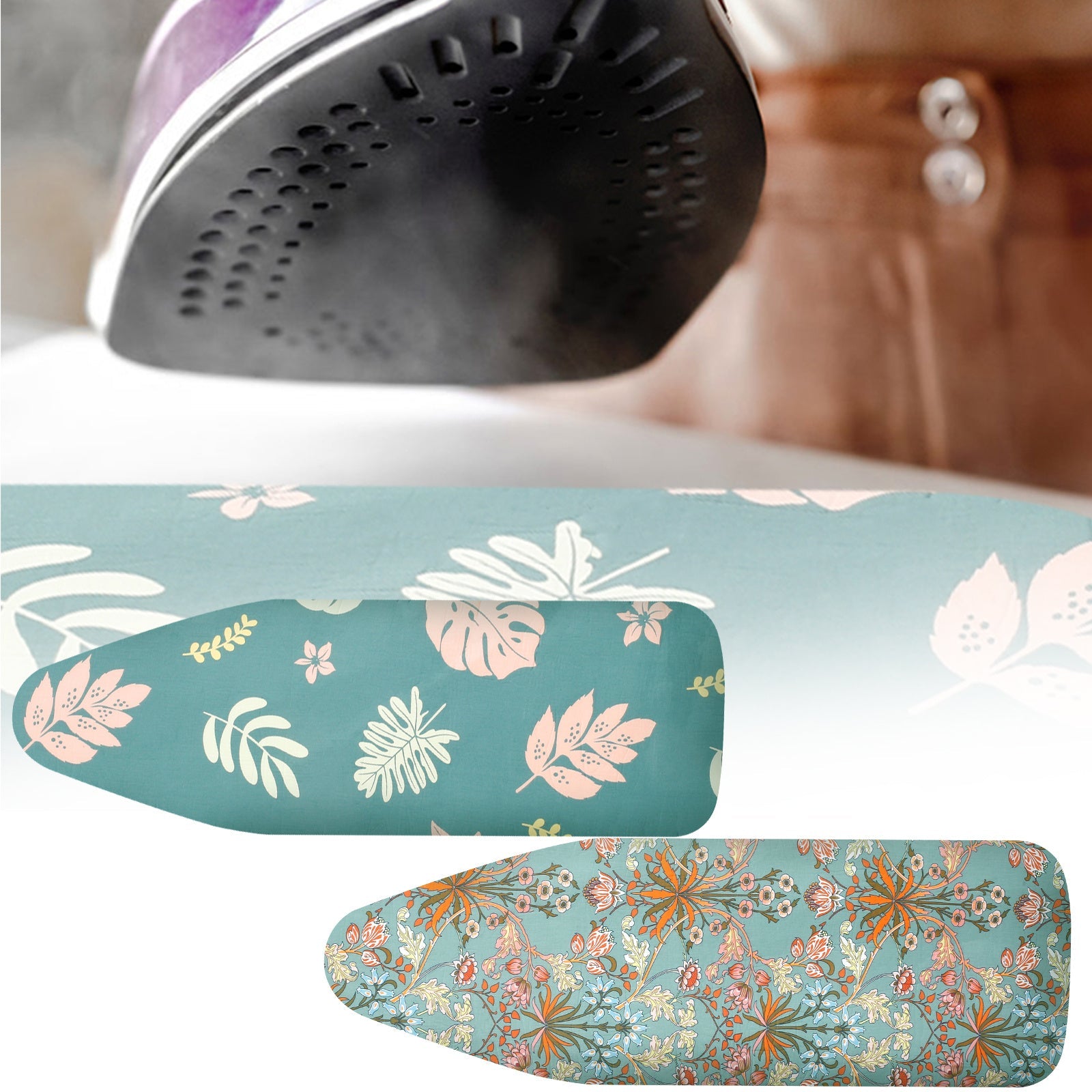 Ironing Board Cover and Pad with Elastic Edges, Scorch Resistant, 147x48cm