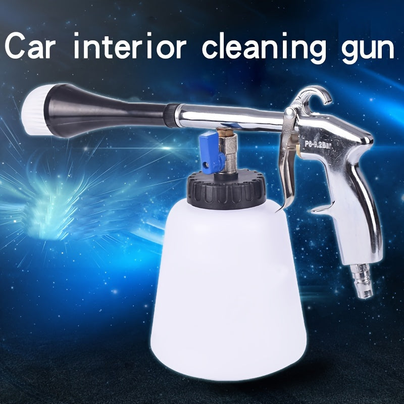 High-Pressure Car Interior Cleaning Gun with Brush and Pneumatic Dust Blower