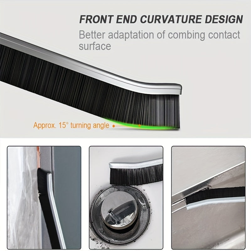 Set of 3 Hard Bristle Gap Cleaning Brushes with Ergonomic Handles for Bathroom and Household Cleaning