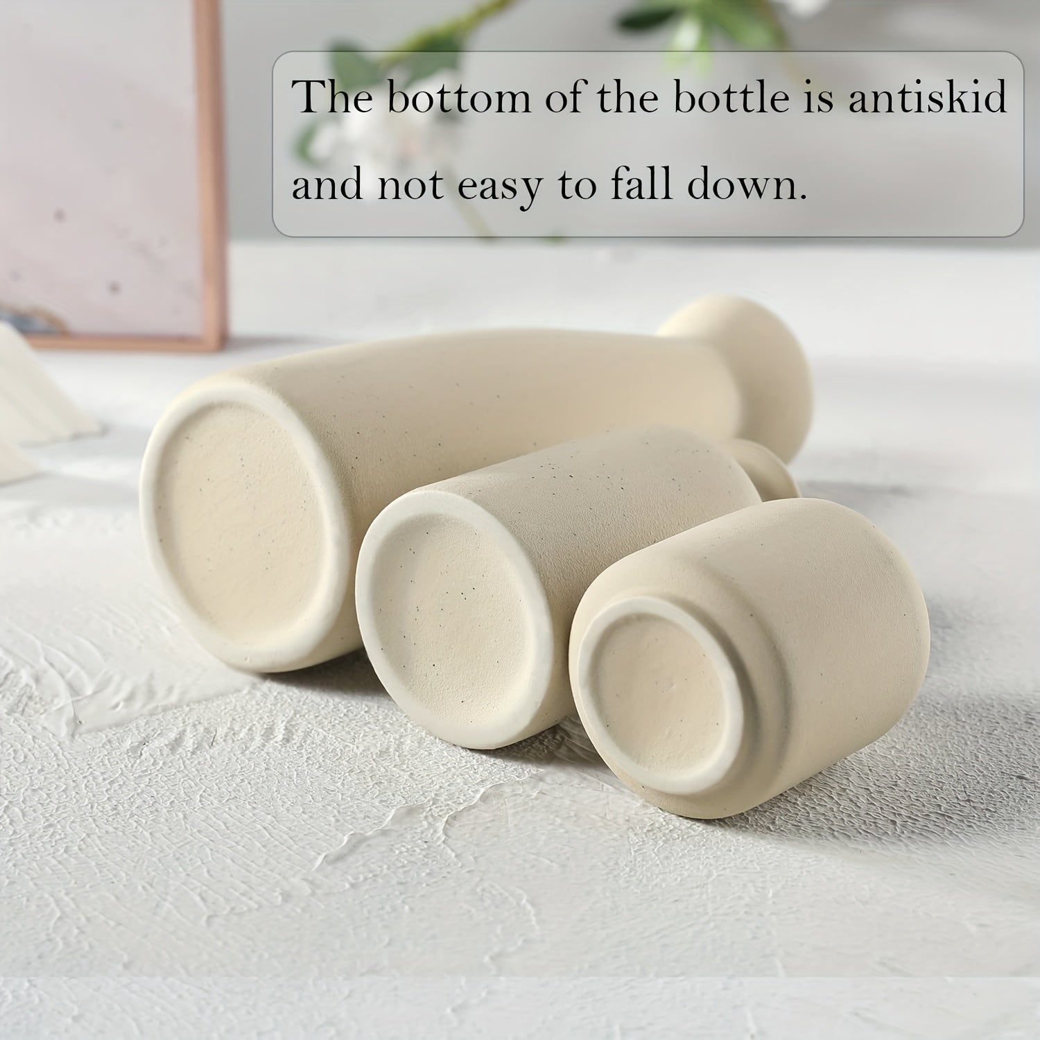 Set of Three Ceramic Vases for Home Decor in Various Sizes