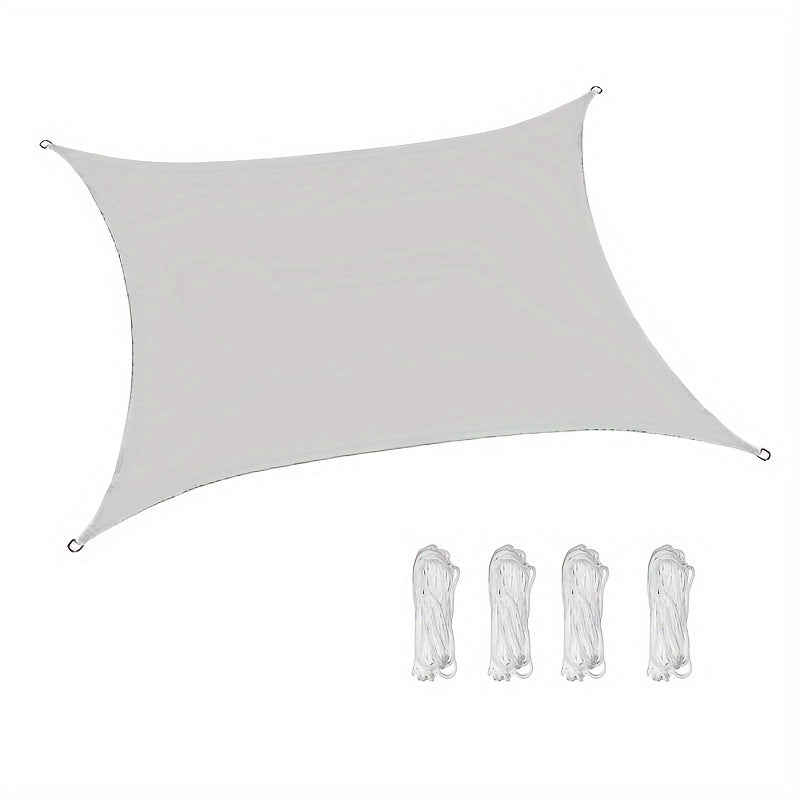 UV himoyasi quyosh soyasi 300D Oksford matosidan tayyorlangan, sovutish ta'siri bilan, mustahkam va nafas oladigan soyabon, patio, bog' va basseyn qirg'og'i uchun, suv o'tkazmaydigan emas, qora rangda.