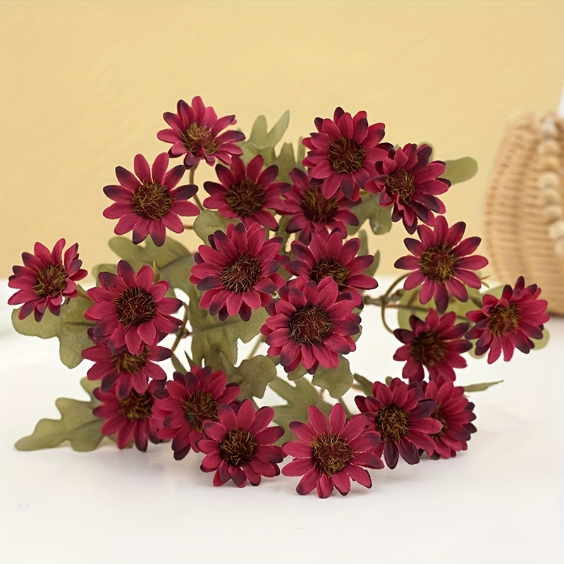 Autumn Daisy Artificial Flower Bouquet for Weddings Home Decor Plastic Arrangement