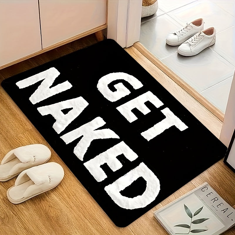 Luxury Flannel Memory Foam Bath Mat Black and White Non-Slip Washable Rug