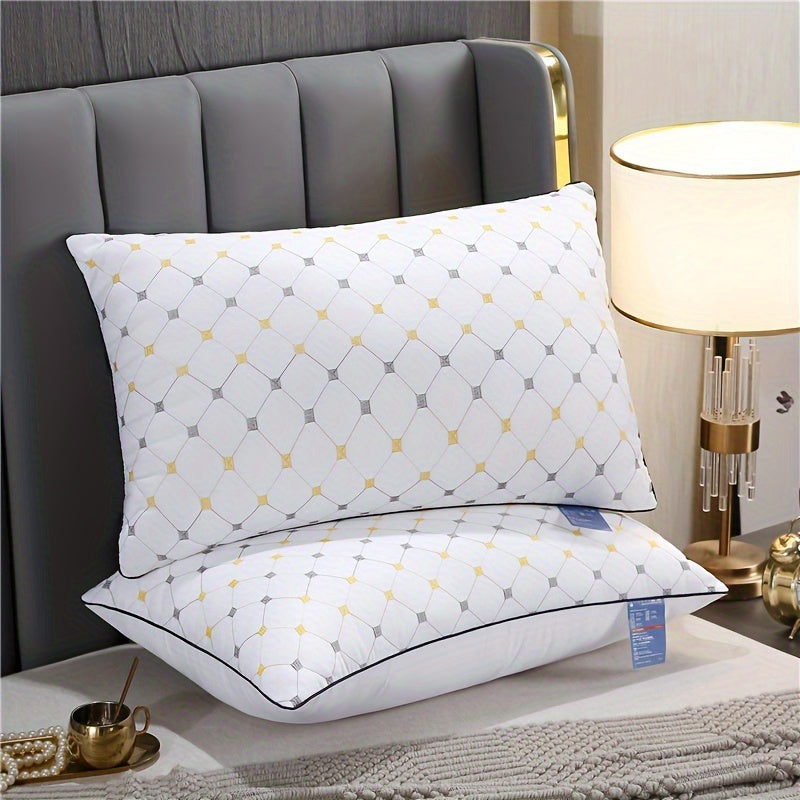 Изыскательная подушка для шеи гостиничного качества - мягкая, дышащая и гипоаллергенная альтернатива пуху для тех, кто спит на боку и спине, с застежкой на молнии из белого полиэстера, идеально подходит для спокойного сна.