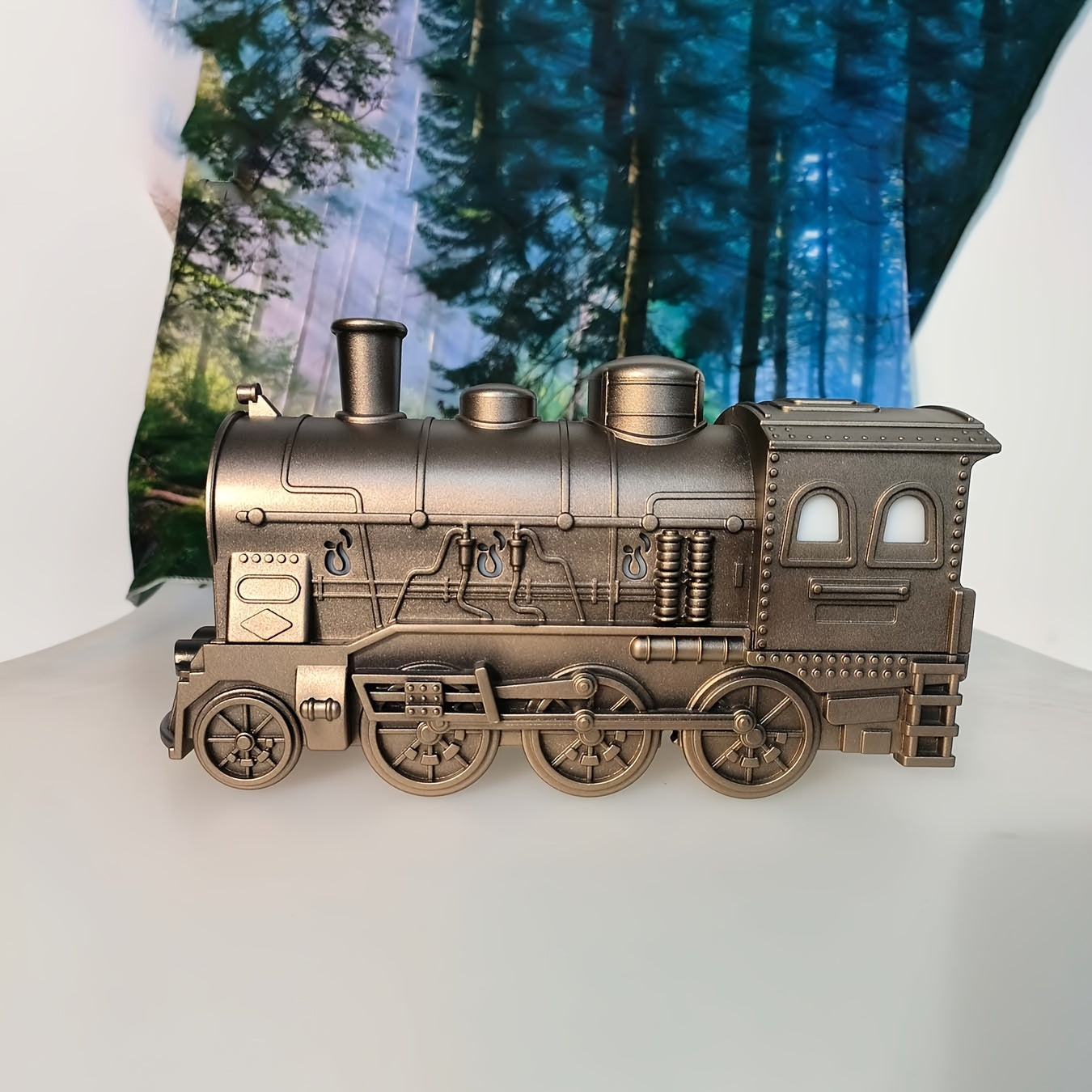 Vintage Steam Train Essential Oil Diffuser va Namlagich, chiroqlar bilan