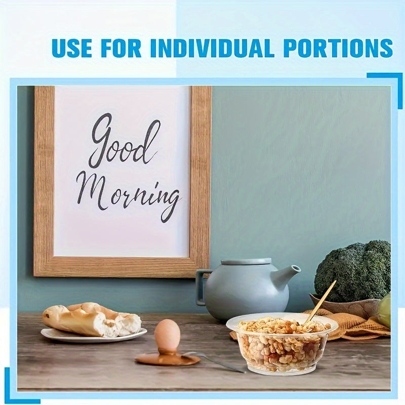 Set of 20 Clear Disposable Plastic Bowls for Salads Soups and Desserts