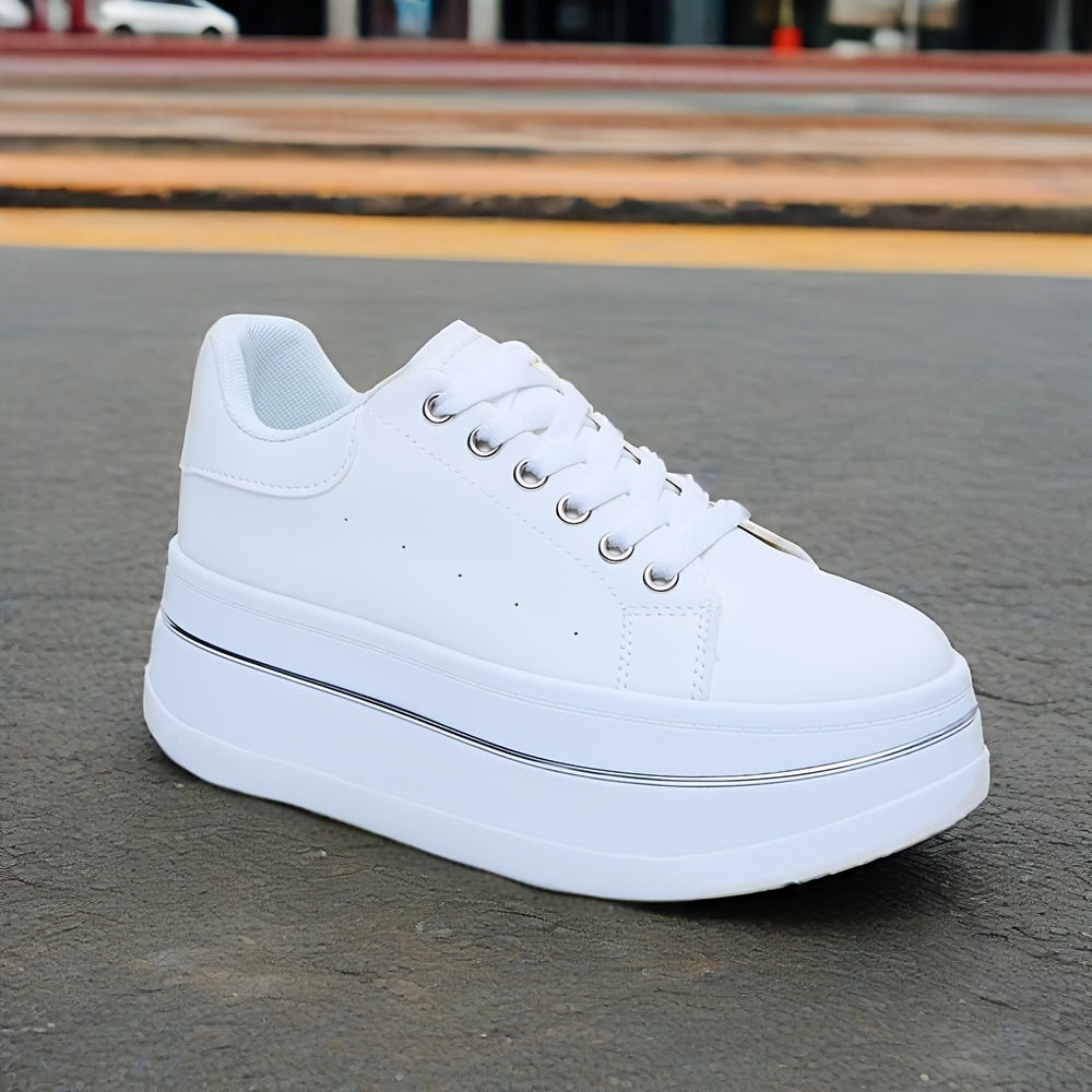 Women's Breathable Low-Top Sneakers Casual Running Fitness Black White