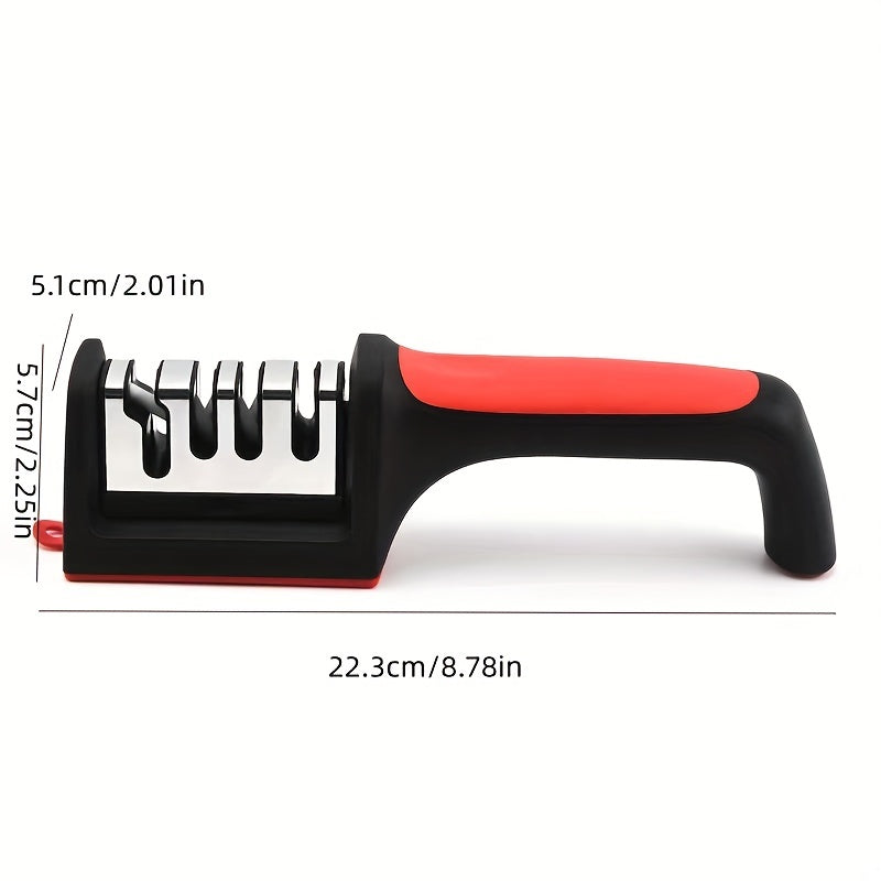 Kitchen Knife Sharpener, Hangable Four-Section Multi-Functional Handheld Tool