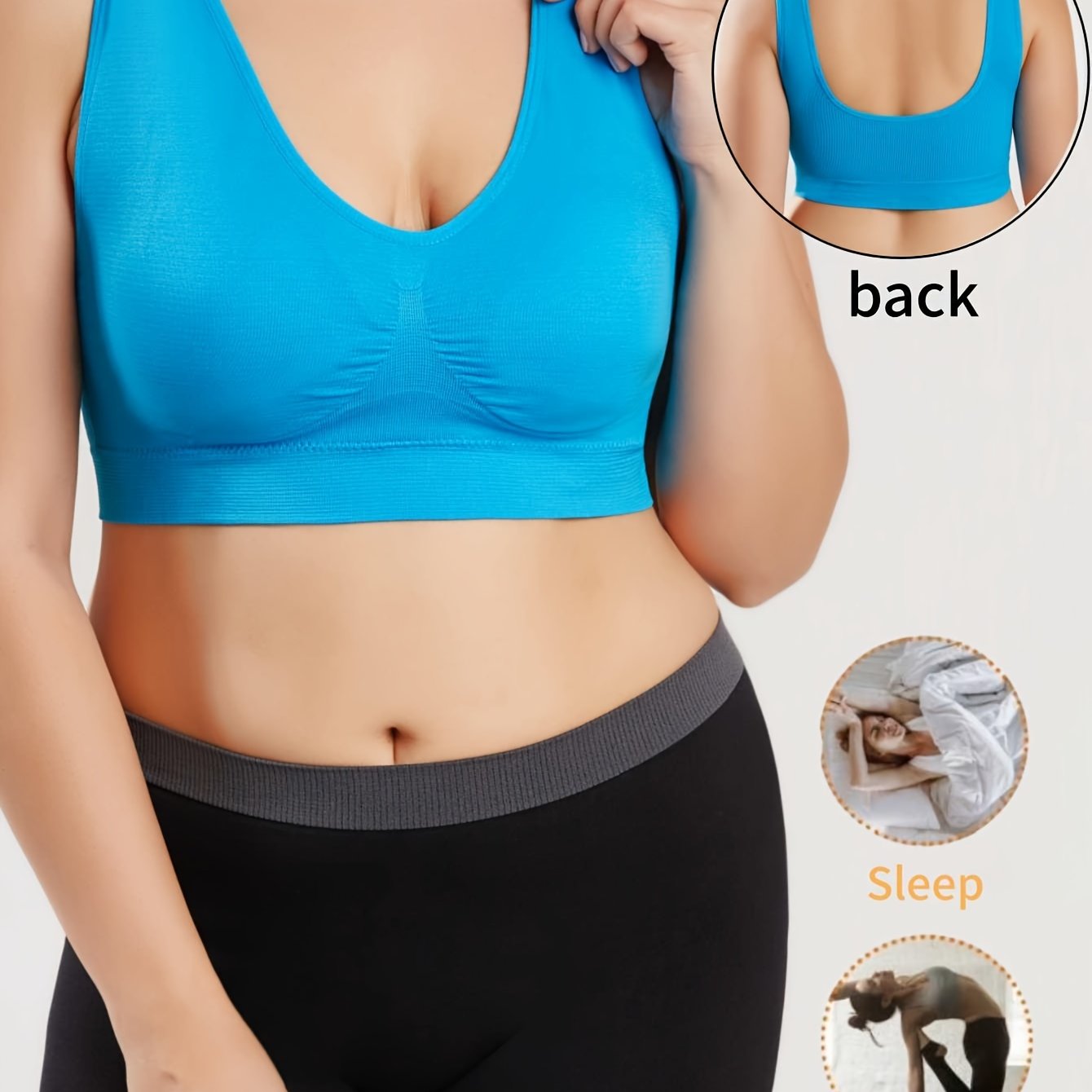 Бюстгальтер для женщин больших размеров бесшовный спортивный с беспроводной конструкцией и двойными слоями