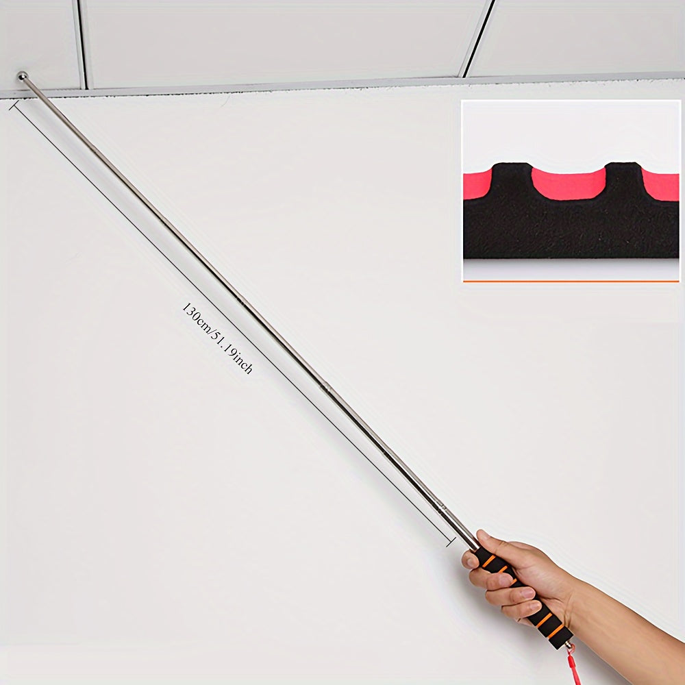 Retractable Stainless Steel Tour Guide Flagpole Adjustable 130cm to 182cm Outdoor Hook