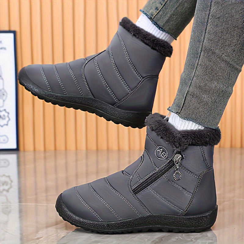 Женские зимние сапоги до середины икры с бархатной подкладкой и застежкой-молнией