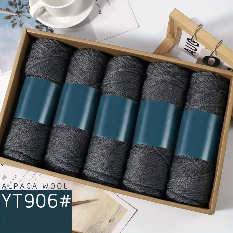 Camel Wool Yarn Pack of 5 Balls 500g Medium Thickness for Knitting Sweaters Scarves