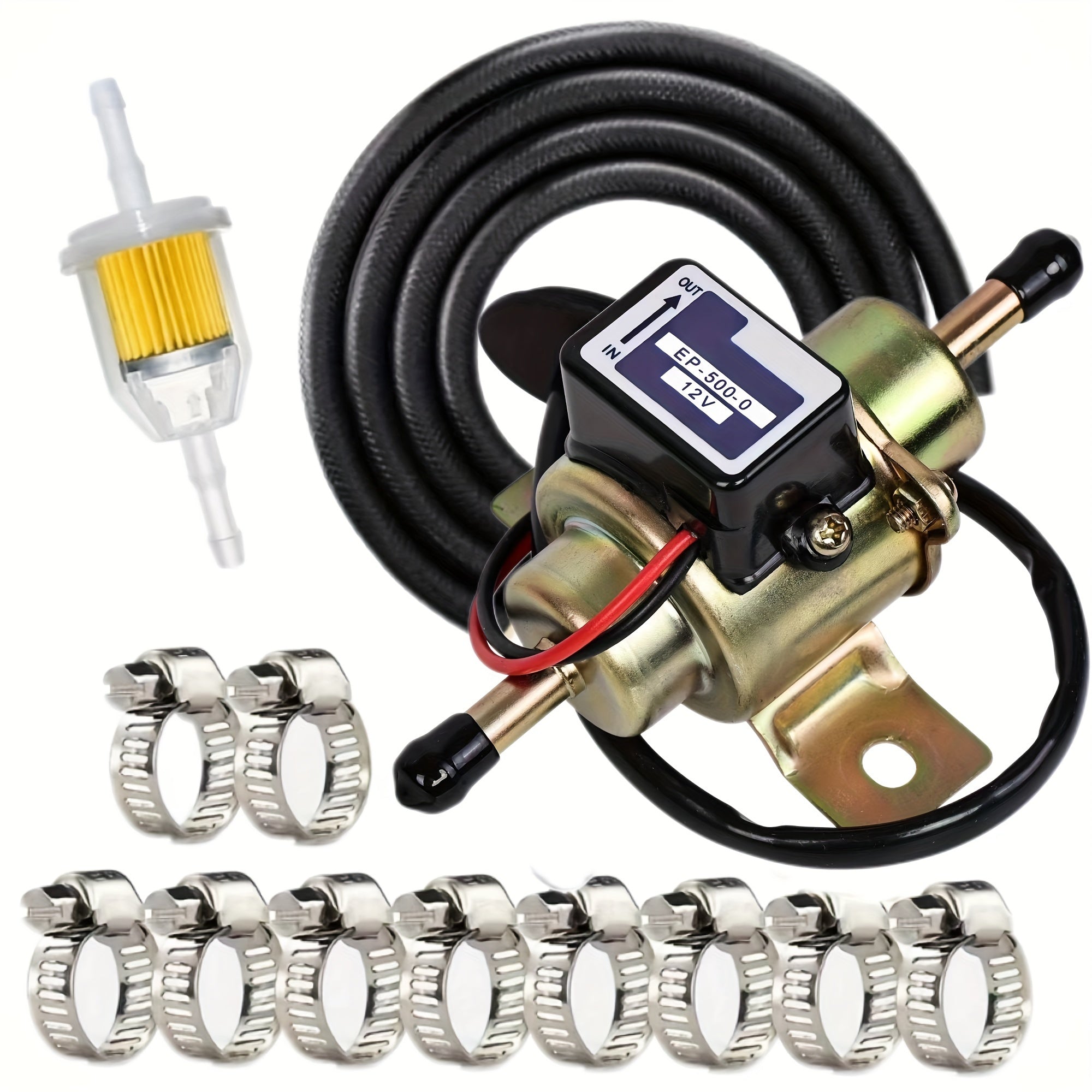 Universal 12V Metal Fuel Pump for Gasoline and Diesel Cars Low Pressure