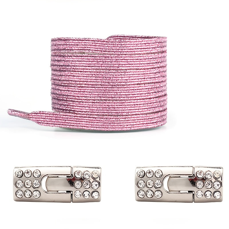 Unisex No-Tie Shoelaces Solid Colors Lightweight Acetate Rivet Details