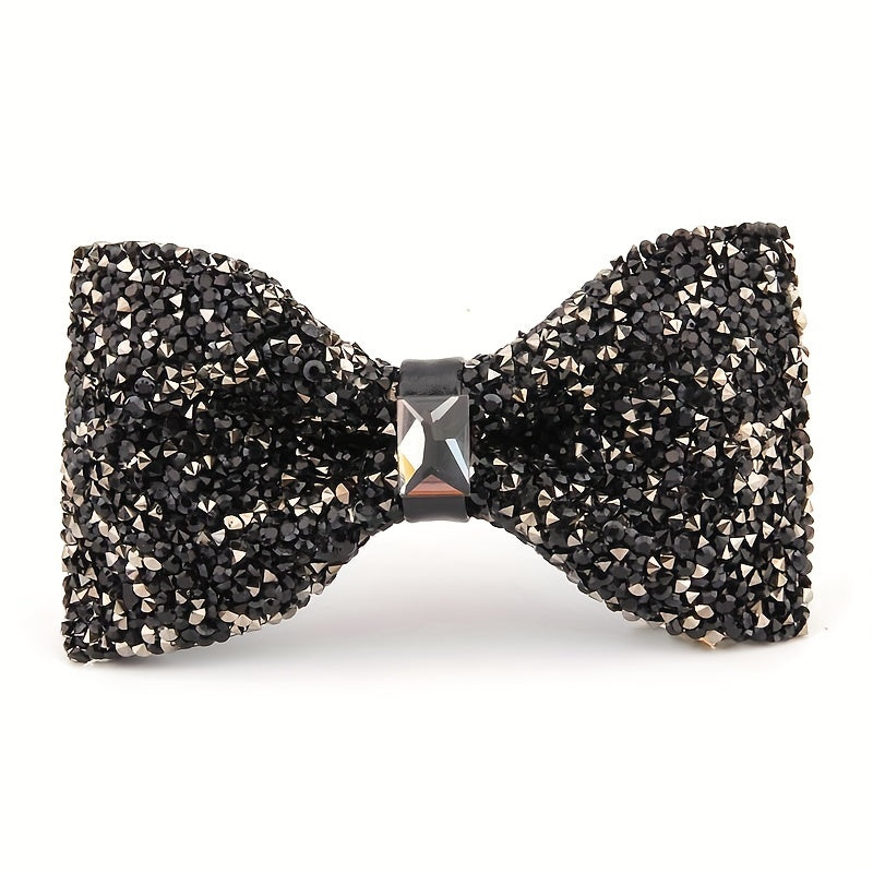 Men's Bow Tie with Faux Diamond Knot for Weddings and Formal Events