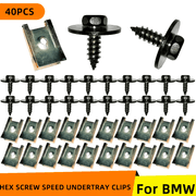 40 шт. металлических гайок, винтов, шайб, зажимов U-образных для защиты двигателя, бампера, охранного щитка