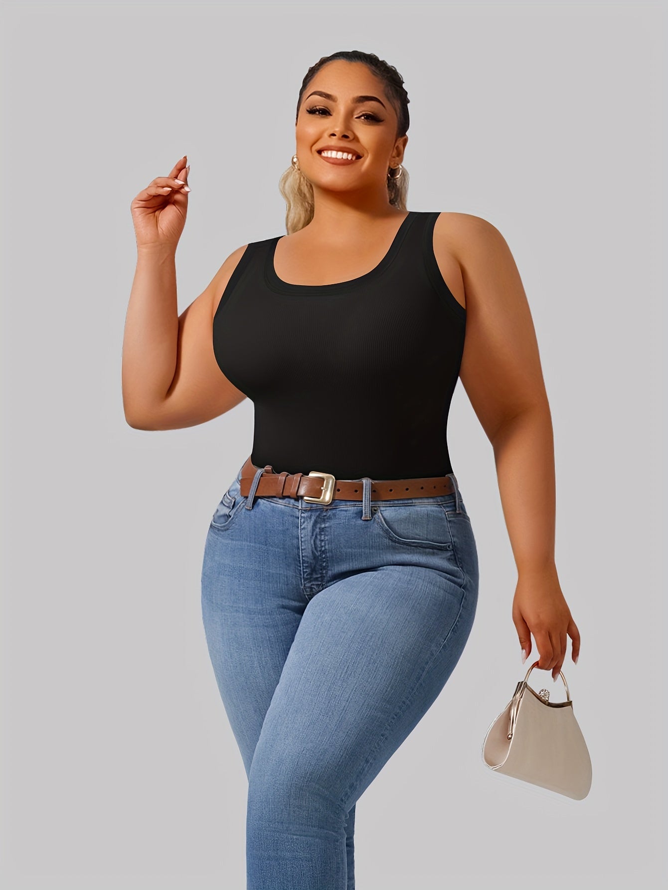 Large U American Back Two-in-One Development Vest Ribbed Base Layer Outerwear