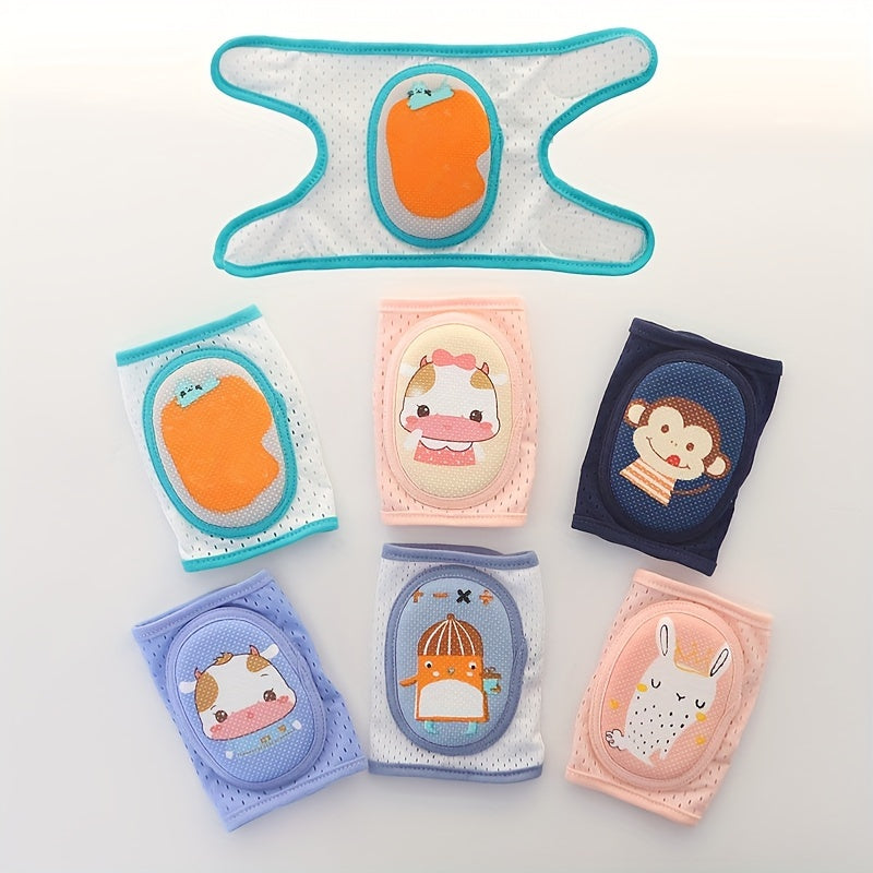 Kids Knee and Elbow Pads Breathable Mesh Non-Slip Safety Gear for Crawling and Learning to Walk Pink Blue Navy