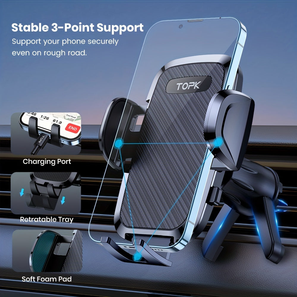 Soporte universal para teléfono de coche, resistente, de ABS, compatible con rejillas de ventilación, ajustable