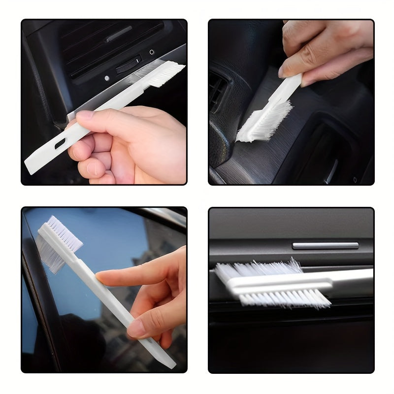 Щетка для очистки зазоров и углов внутри автомобиля, двусторонняя, прочная щетина из ПП