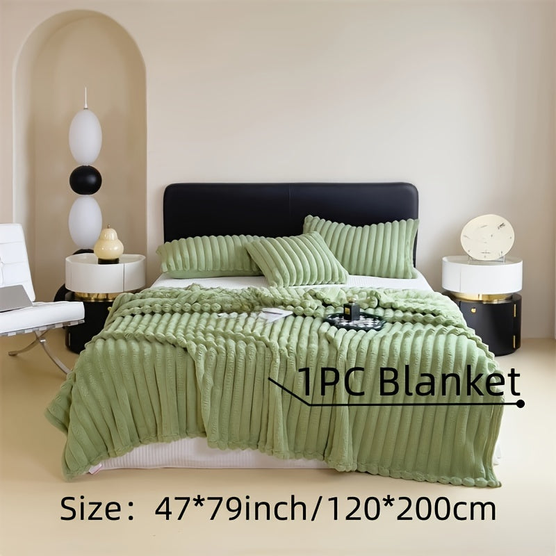 Double-Sided Faux Rabbit Fur Blanket Soft Warm Cozy for Bedroom Living Room Travel